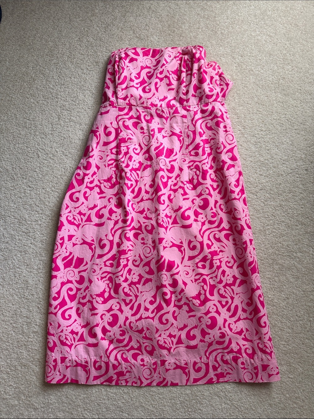 Lilly Pulitzer Strapless Pink Swirl Print Sundress - Picture 1 of 4